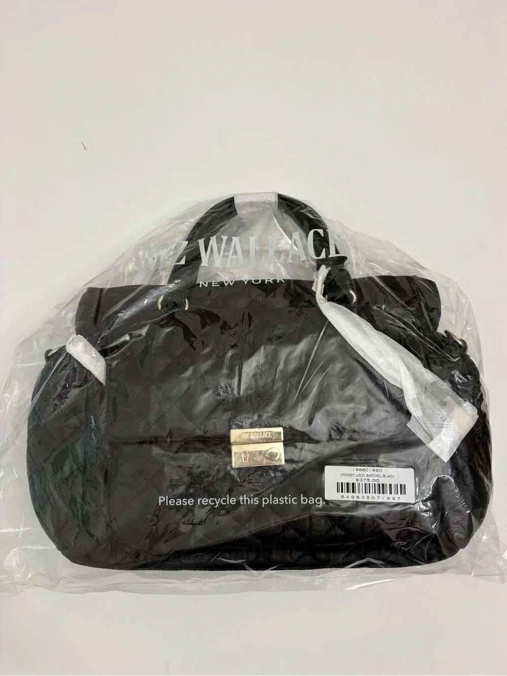 MZ WALLACE Black Crosby Lock Quilted Satchel #1566C1590